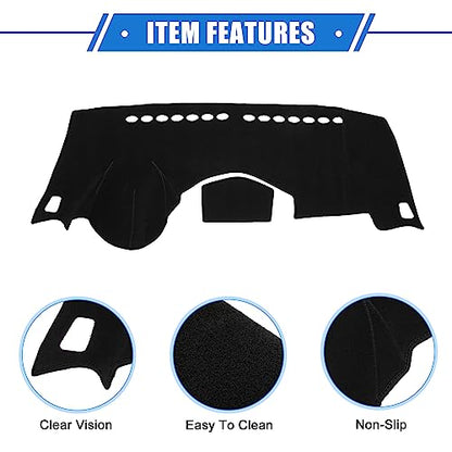 Dashboard Dash Cover Compatible for Chevy Trax 2014-2016, Durable Polyester Black Front Dash Cover Mat
