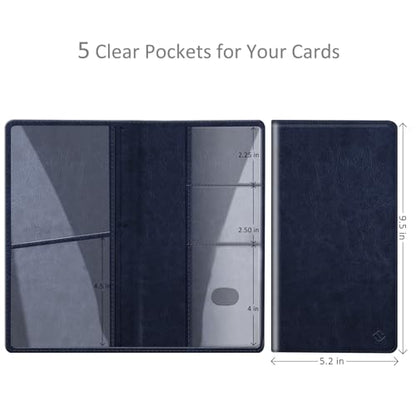 FINPAC Car Registration and Insurance Card Holder, Vehicle Glove Box Card Organizer Wallet Automobile Accessories for License - color: Navy