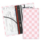 Leather Car Registration and Insurance Card Holder, Cute Car Accessories Vehicle Glove Box Car Organizer for Documents, Cards, License Cute Pink Checkerboard - color: Cute Pink Checkerboard