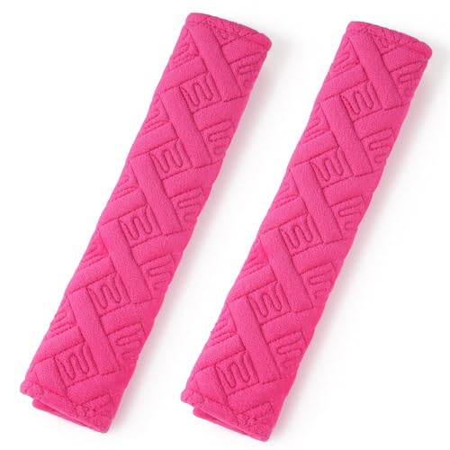 2-Pack Universal Car Seat Belt Pads Cover for A More Comfortable Driving, Seat Belt Shoulder Strap Covers Harness Pad for Car Interior Accessories(Deep Pink) - color: deep pink