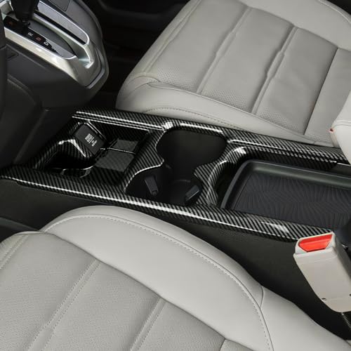 for Honda CR-V 2017 2018 2019 Accessories Cup Water Frame Decals CRV ABS Carbon Fiber Stickers, B - color: 2017-2019 Cup Holder Frame