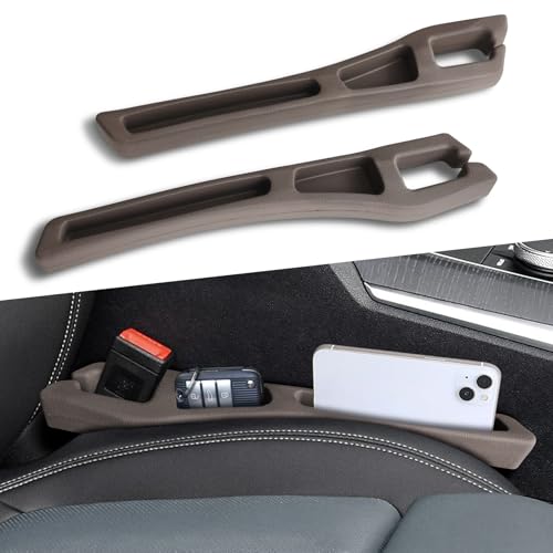 2PCS Car Seat Gap Filler Organizer, Car Organizers and Storage, Multi-Function Auto Side Seat Gap Filler for Prevent Items Falling, Vehicle Accessories Crevice Blocker for Truck SUV (Brown) - color: Brown