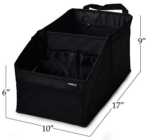Masirs Back Seat Car Organizer, Neatly Organize Items While Traveling, Folds Flat for Easy Trunk Storage - style: Car Organizer