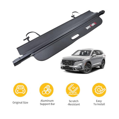 Cargo Cover for Honda CRV 2026 2025 2024 2023, Retractable Cargo Trunk Cover for Honda CRV 2023-2026, w/Extension and Straps - style: Carbon Fiber Leather - Extension & Straps