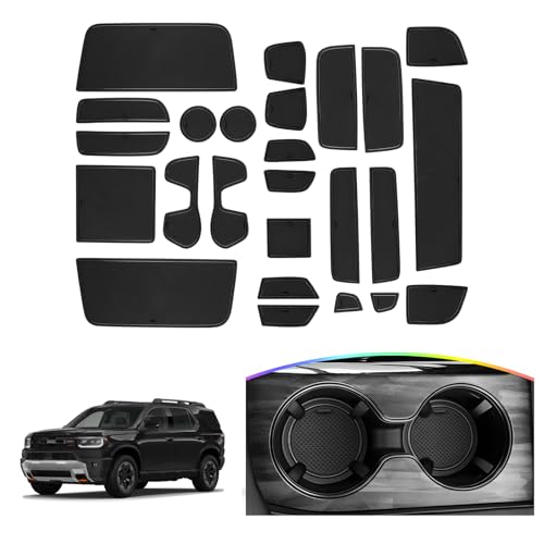 SKTU for 2026 Honda Passport Door Slot Mat for 2026 Honda Passport Accessories Door Groove Gate Pad 25Pcs Fit Door Compartment Cup Floor Mats Center Console Liners 2026 Passport Accessories (Black) - color: for 2026+ Passport Black
