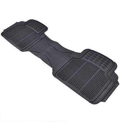 BDK Warner Bros DC Comics Batman Heavy Duty Rubber Floor Mats 3pc Set Car Accessories - No-Slip Grip, All Weather Protection, Trimmable, 2 Front Car Mats 27” x 18” & 1 Rear Liner 18” x 58”