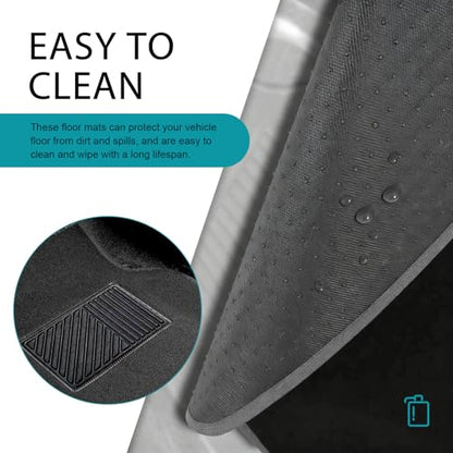 4 PCS Car Carpet Floor Mat, PVC Anti-slip Flame-retardant Car Mats, Breathable Comfort Front & Rear Carpet Mat Set, Universal for Most Cars, SUVs, Trucks (Black)