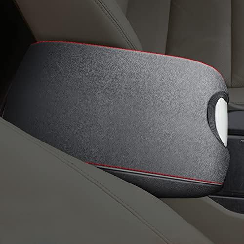 AOMSAZTO Console Covers for 2010-2014 Honda Accord Crosstour Armrest Covers for Honda Crosstour Black with Red Stiches - color: black-2