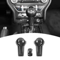 for Mustang Gear Shift Knob Cover Trim Compatible with 2015-2023 Ford Mustang Carbon Fiber Interior Accessories 3pcs