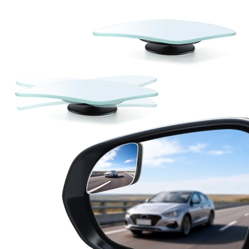 LivTee Blind Spot Car Mirror，Asymmetric Fan Shaped HD Glass Frameless Convex Rear View Mirror with wide angle Adjustable Stick for Cars SUV and Trucks, Pack of 2 - color: Claw-Shaped, size: Adhesive Mount
