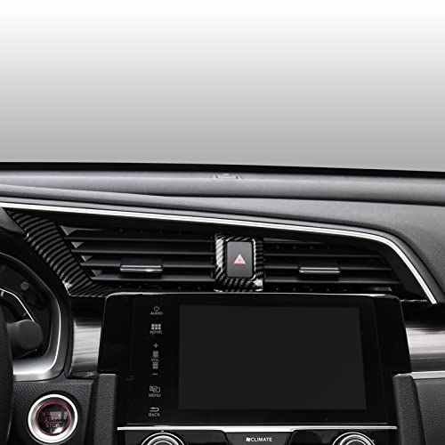 Front Air Vent Outlet Cover Trim Decals for 2016 2017 2018 2019 2020 2021 Honda Civic 10th Gen Accessories ABS Carbon Fiber Stickers - color: Air Outlet Vent Cover