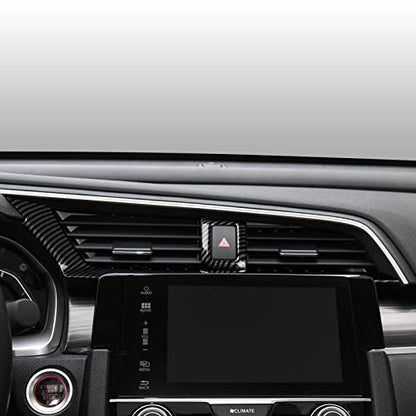 Front Air Vent Outlet Cover Trim Decals for 2016 2017 2018 2019 2020 2021 Honda Civic 10th Gen Accessories ABS Carbon Fiber Stickers - color: Air Outlet Vent Cover