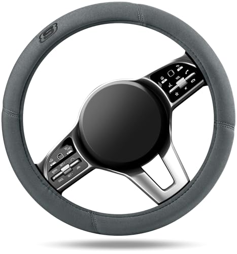Skechers Steering Wheel Cover, Memory Foam Car Steering Wheel Covers,14.5-15inch Anti-Slip Safety Comfortable Design Universal Men Women Fits for 95% Truck,SUV,Cars(Grey) - color: Grey
