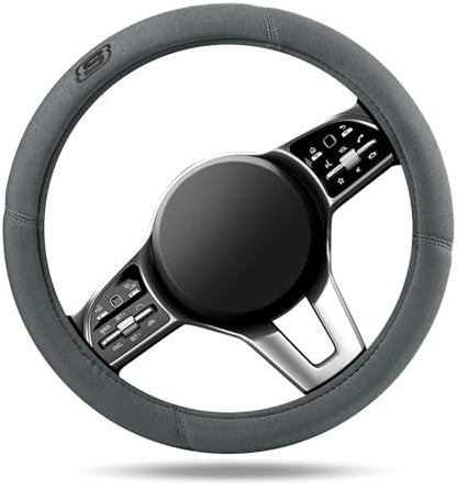 Skechers Steering Wheel Cover, Memory Foam Car Steering Wheel Covers,14.5-15inch Anti-Slip Safety Comfortable Design Universal Men Women Fits for 95% Truck,SUV,Cars(Grey) - color: Grey