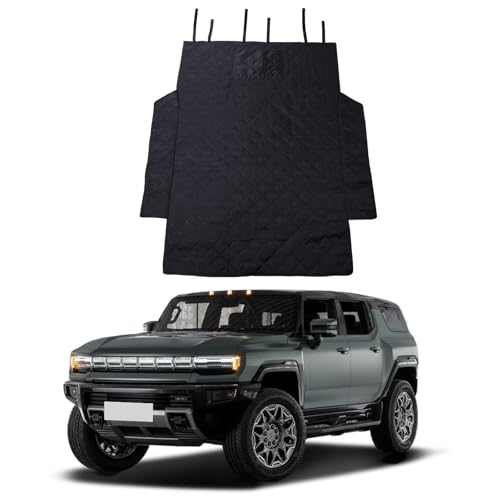 Trunk Frunk Mat Compatible with Hummer EV 2024-2026 SUV Pet Dog Trunk Cargo Liner, Waterproof Anti-Dirty Pet Cargo Cover Dog Seat Mat, with Bumper Flap Protector
