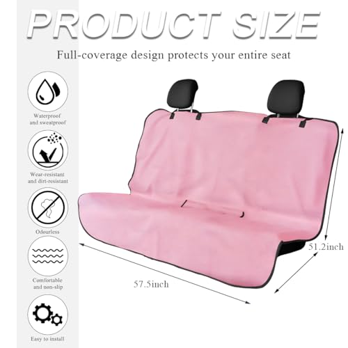 DXNQ Car Towel Seat Cover, Waterproof Sweating Non-Slip Premium Soft Towel Carseat Protector, Universal Machine Washable Car Truck SUV Front Seat Cover for Gym Workout Beach Hiking (Pink, Rear) - color: Pink, 1pc, Rear