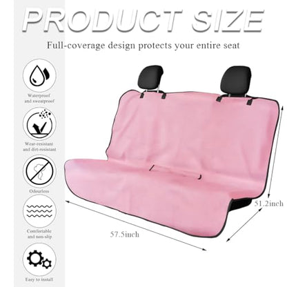 DXNQ Car Towel Seat Cover, Waterproof Sweating Non-Slip Premium Soft Towel Carseat Protector, Universal Machine Washable Car Truck SUV Front Seat Cover for Gym Workout Beach Hiking (Pink, Rear) - color: Pink, 1pc, Rear