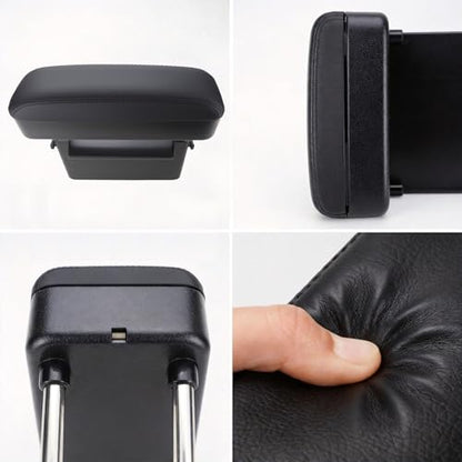 Flecto Car Armrest Storage Box, Adjustable Height Car Seat Gap Filler Organizer and Elbow Rest Support, Compatible with Most Car Models, Console Extension for Driver Fatigue Relief, Black