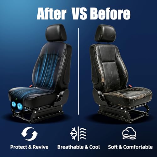 Upgraded Cooling Car Seat Cover, Cooling Seat Covers For Cars Trucks, 12V-24V 3-Speed Air Cooled Car Seat Cushion, Universal Fit for Summer Truck SUV Office, Non-slip Breathable 3D Mesh Leather, Black