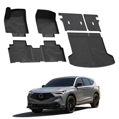 LASFIT Floor Mats & Trunk Mat & Backrest Mats for Acura Zdx 2024 2025 Cargo Mat All Weather TPE Mats Custom Fit Floor Liner for Mdx 1st & 2nd & 3rd Row Car Mats & Cargo Liner, Black, Easy to Clean - size: 2024-2025|For Acura Zdx|Full Sets