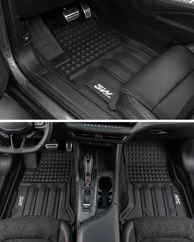 3W Floor Mats & Cargo Liner & Seatback Mats for 2024-2025 2026 Dodge Charger EV Daytona (Fit 2-Door, Not for 4-Door) Scat Pack & R/T, All Weather TPE Custom Fit Car Mats Floor Liners Full Set, Black - size: 2024-2026 Charger Full Set