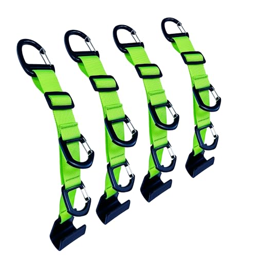 Car Headrest Hooks, Backseat Storage Organizer Hangers, Universal Vehicle Seat Back Hooks, 4 Pack (brightgreen) - color: brightgreen
