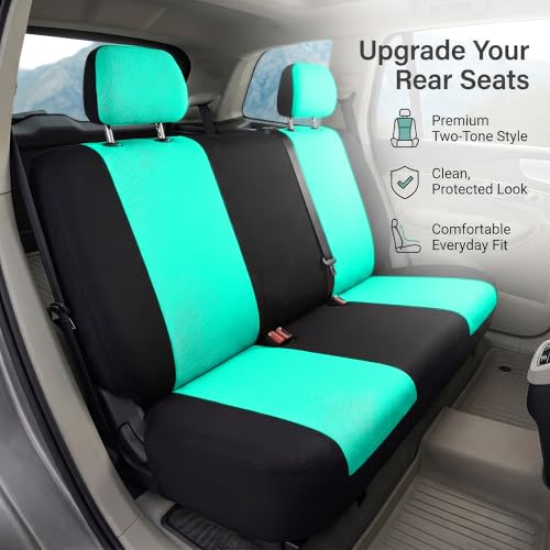 FH Group FB050012 Flat Cloth Seat Covers (Mint) Rear Set – Universal Fit for Cars Trucks & SUVs - color: Mint