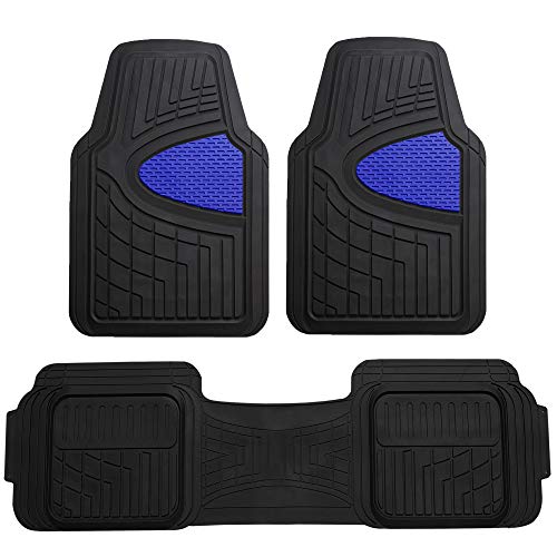 FH Group Car Floor Mats - Heavy-Duty Rubber Floor Mats for Cars, Universal Fit Full Set, Trimmable Automotive Floor Mats, Climaproof Floor Mats for Most Sedan, SUV, Truck Floor Mats Blue - color: Blue