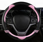 Cat Steering Wheel Cover for Women Girl Universal Microfiber Leather car Steering Wheel Covers 15 inch Anti-Slip auto Interior Accessories (B Pink) - color: B PINK