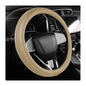 Leather Steering Wheel Cover, Breathable Anti-Slip Car Steering Wheel Protector for Max Diameter 15 Inch, Universal Auto Steering Wheel Cover for Men and Women (Beige)