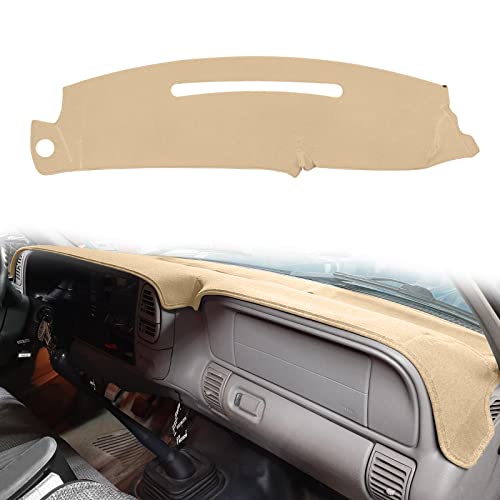 Dash Cover Custom Fit for 1997-2000 Chevy Chevrolet/GMC C1500 C2500 C3500 K1500 K2500 K3500, 1997-1999 GMC Yukon/Chevy Tahoe, 1999-2000 Cadillac Escalade,Dashboard Cover Mat Pad (Beige) - color: Beige