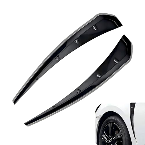 2PCS Car Fender Side Vents, ABS Air Wing Vent Trim Sticker, Fender Decoration Sticker, Styling Auto Air Flow Intake Hole Spoiler Decor Cover, Universal for Most Cars, Trucks, SUVs - color: Black