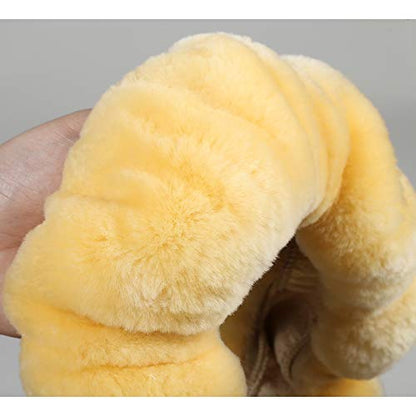 Plush Fuzzy Fluffy Wool Sheepskin Car Steering Wheel Cover for Girls Women Cozy Universal Soft Car Auto 14 1/2-15 1/2inchs (Golden Yellow) - color: Golden Yellow