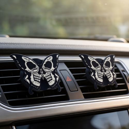 Car Air Fresheners Vent Clips, Car Diffuser Vent Clip, Car Decoration Cute Car Interior Decor, Car Accessories for Women (2 Pcs Black Butterfly)