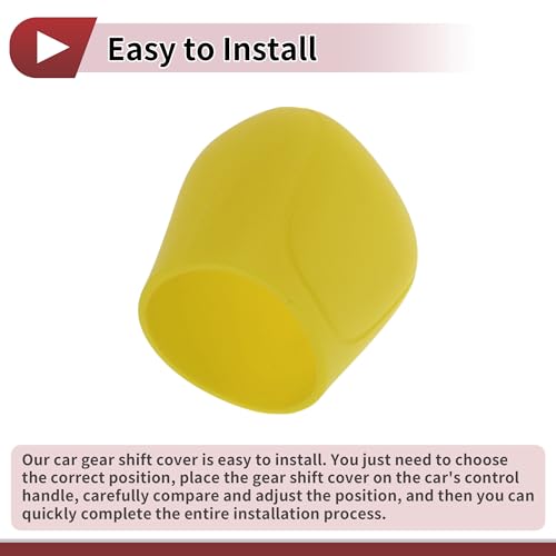 Gear Shift Knob Cover Universal for Car SUV Truck RV Insert Stick Shifting Handle Protector Silicone Yellow
