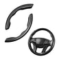 Steering Wheel Cover, 2PCS Segmented Steering Wheel Protector, Carbon Fiber Anti-Slip and Durable Car Accessory, Universal Fit for Most Cars，SUVs (Carbon Fiber Black) - color: Carbon Fiber Black