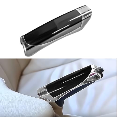 Car Handbrake Cover, Brake Covers for Cars, ABS Anti-Scratch Wear-Resistant Protective Cover with Comfortable Grip, Car Decor Accessory Handbrake Grip Cap Fit Most Cars (Bright Black)