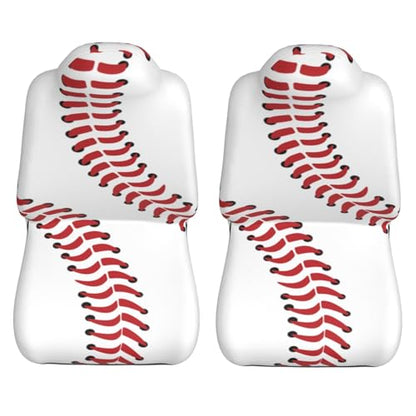 Baseball Print Front Seat Covers 2 Pack, Vehicle Seat Protector Car Mat Covers, Fit Most Bucket Seats - color: Baseball Print