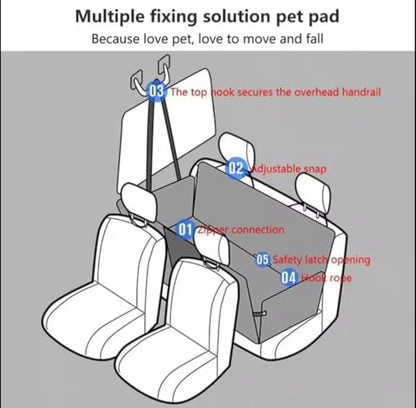 Dog Car Seat Cover for Back Seat, Waterproof 600D Heavy Duty Hammock, Nonslip Pet Seat Protector for Cars, SUVs & Trucks, Scratchproof, Washable