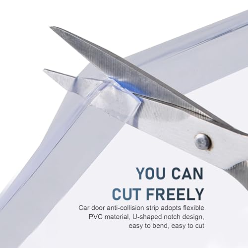 Car Door Edge Guards, 16.4 Ft U-Shaped Anti-Collision Protection Strips for Car Windows Hood Trunk, PVC Flexible Cuttable Sealing Decorative Strips, for Most Cars Furniture Bags (Transparent)
