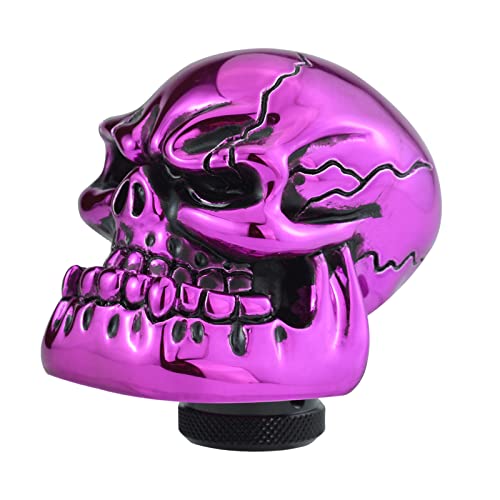 Skull Head Gear Stick Shift Shifter Knob Lever Cover Fit Most Manual Transmission Vehicles, Purple - color: Purple