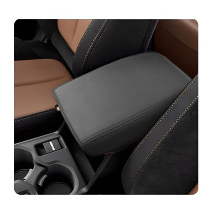 LUWU 2026 Forester Center Console Cover Compatible with 2026 Forester Accessories [ONLY for Touring/Wilderness/Premium] Armrest Cover Armrest Console Cover PU Leather Material (Thin Black)