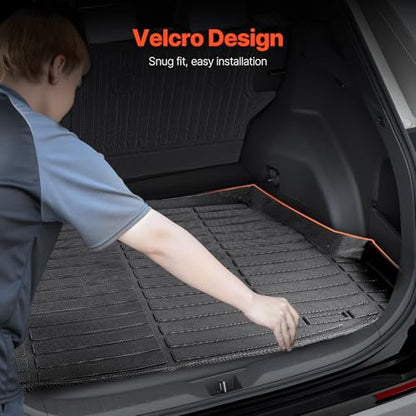 VEVOR Cargo Mats Compatible with Toyota RAV4 2019-2024, Custom Fit TPE Cargo Liner Set for SUVs, Trunk and Rear Back Seat Protector Replacement, Black, Trunk Mat and Backrest Mats - style: Toyota RAV4 2019-2024
