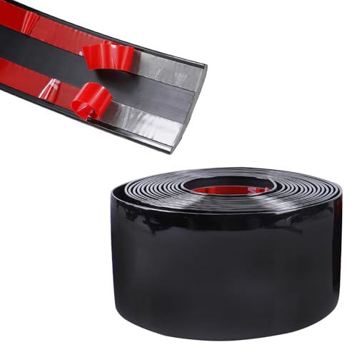 16FT Automotive Trim Molding 4"(100mm) Wide Heavy Duty Car Side Moldings UV-Protected Scratch-Proof for All Vehicles Body Door Window Bumper Self Adhesive, Glossy Black - size: 4 in Wide
