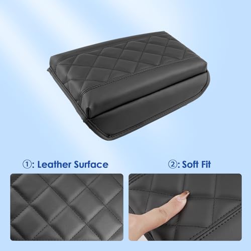2022-2025 2026 Tucson Center Console Cover for Hyundai Tucson (SE/SEL/SEL Convenience/XRT/N Line/Limited), Waterproof&Cushion Leather Armrest Cover 2023 2024 2025 Tucson Accessories (Padded) - color: (for Tucson) Padded - Leather
