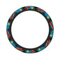 Butterfly Congolese Flag Breathable Neoprene Steering Wheel Cover - Anti-Slip Floral Design Universal Fit for Cars/Trucks/Suvs (14.5"-15" Inch) - color: Butterfly Congolese Flag