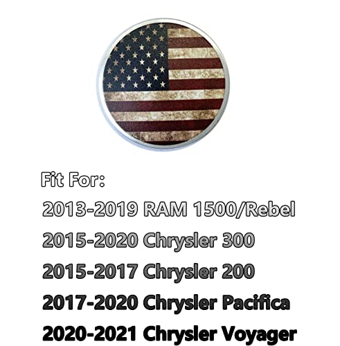 American Flag Emblem Gear Shift Switch Knob Cover Aluminium Dial Shifter Trim Plate for Dodge Ram 1500/2500, Dodge Durango, Chrysler 300/200/Pacifica & Voyager (American Flag A) - color: American Flag A