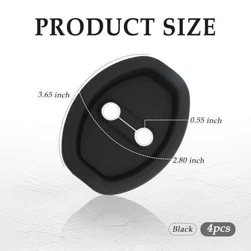 4PCS Door Latch Lock Cover,Silicone Door Latch Guard Car Decorations&Protects Door Latches,Universal Self-Adhesive Door Lock Latch Protector Car Accessories for Most Vehicles (Black) - color: Black