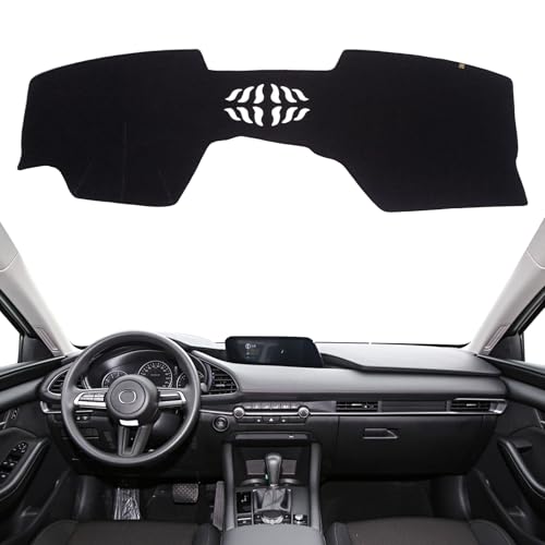 Dashboard Cover Dash Mat Fit for 2023-2019 Ma-zda 3 (for BP Body Code,Without HUD Models),Car Dash Board Mat Anti-Glare Carpet,Non-Slip Pad Sunshield Protector (Black) - color: Black, size: Fit 19-23 Ma-zda 3 - (Black)