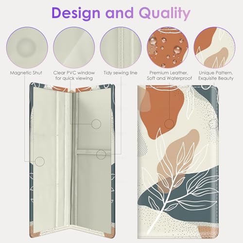 Car Registration and Insurance Holder，Colour Patterns Men Women Car License Document Registration and Insurance Card Holder - color: Bohemian leaves